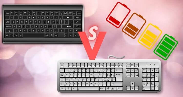 A comparison between bluetooth keyboard and usb keyboard type. 
